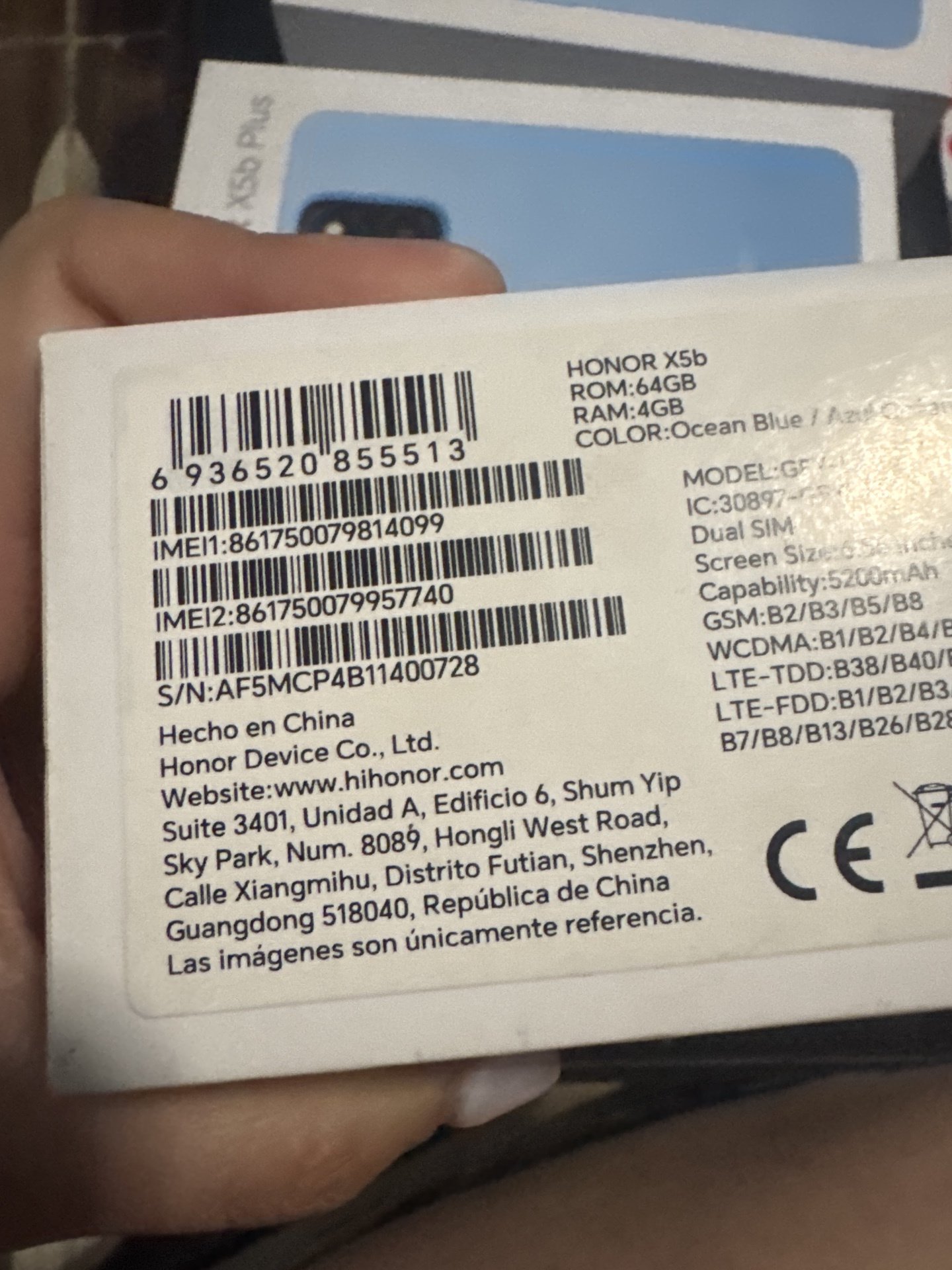 HONOR X5B 64 GB / 4 GB / AZUL OCEANO